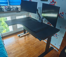Load image into Gallery viewer, Aero L-Shaped Dual Motor Electric Standing Desk