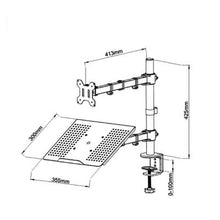 Load image into Gallery viewer, MG Dual Monitor Arm With Laptop Tray