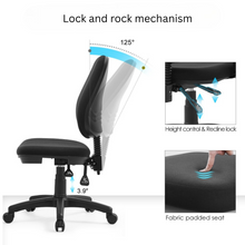 Load image into Gallery viewer, Black office chair no arms - Mydesk.sg