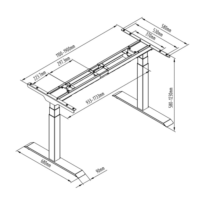 WELLS Dual Motor Electric Standing Desk 