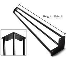 Load image into Gallery viewer, 16" Black Hairpin Legs - Set of 4 Legs - MyDesk.SG