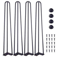 Load image into Gallery viewer, 28" Black Hairpin Legs - Set of 4 Legs - MyDesk.SG
