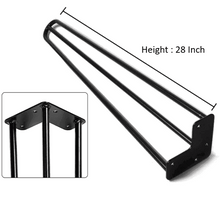 Load image into Gallery viewer, 28" Black Hairpin Legs - Set of 4 Legs - MyDesk.SG