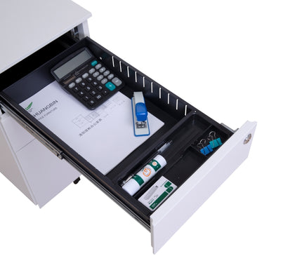 Steel Mobile Pedestal With 2 Drawer 1 Filing (L300 - Slim)