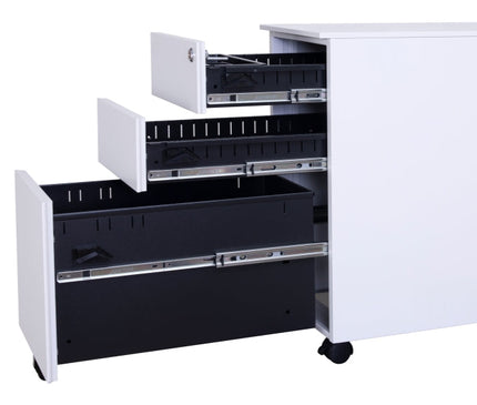 Steel Mobile Pedestal With 2 Drawer 1 Filing (L300 - Slim)