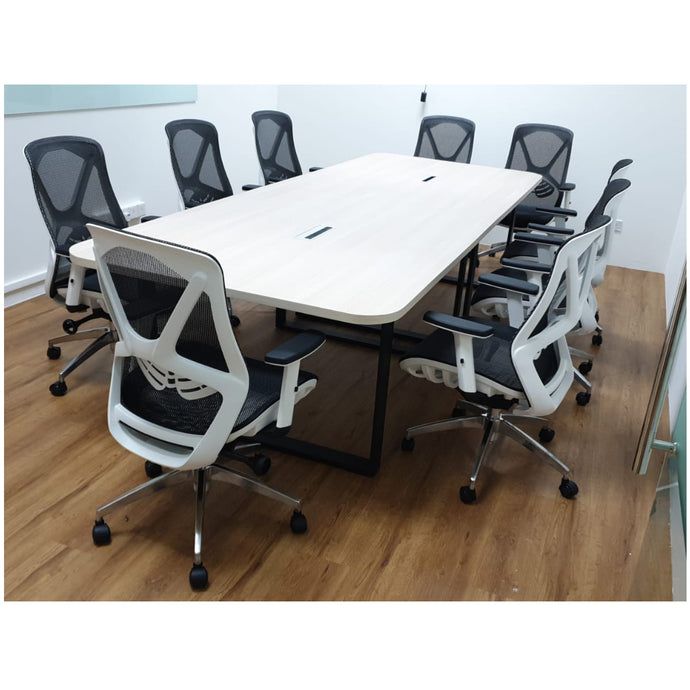 Long conference table with chairs