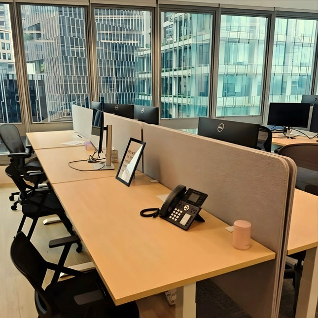 PET Fabric - Wrapped Desk Divider - MyDesk.SG