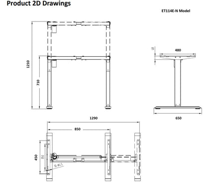 Single Motor Height Adjustable Frame