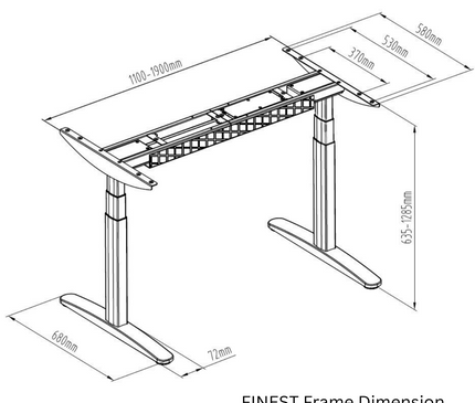 Dual Motor Electric Standing Desk Frame