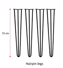Load image into Gallery viewer, Hairpin table legs dimensions
