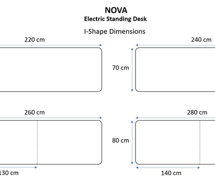 NOVA Triple Motor Electric Standing Desk (3 Legs)