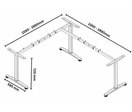 T-Shape frame with centre beam technical diagram