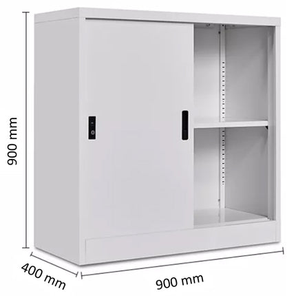 Steel Low Sliding Door Cabinet (2 Tiers)