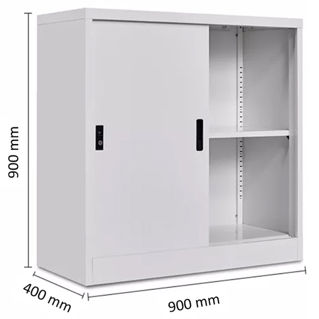 Steel Low Sliding Door Cabinet (2 Tiers)