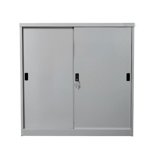 Steel Low Sliding Door Cabinet (2 Tiers)