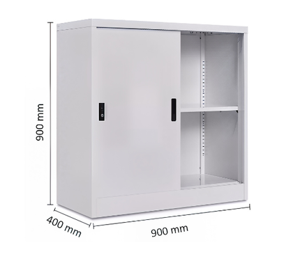 Steel Low Sliding Door Cabinet (2 Tiers)
