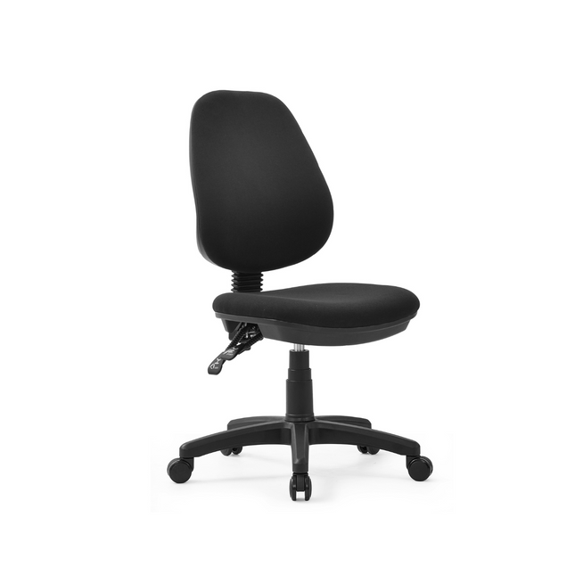 Black office chair no arms - Mydesk.sg