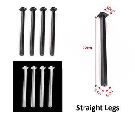 Straight Metal Legs - (Black or White)