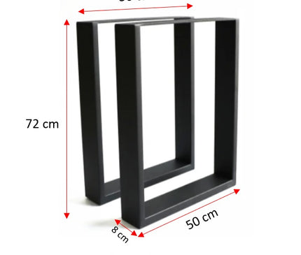 U-shape table leg dimensions