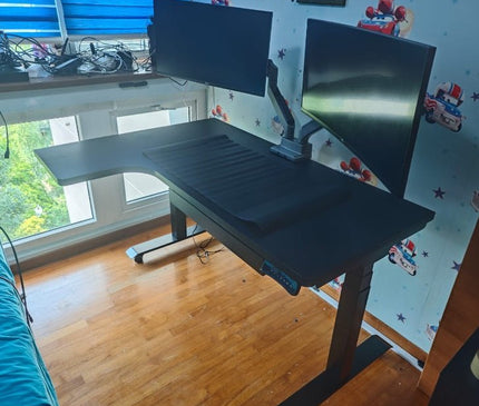 Aero L - Shaped Dual Motor Electric Standing Desk - MyDesk.SG