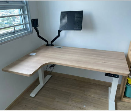 Aero L - Shaped Dual Motor Electric Standing Desk - MyDesk.SG