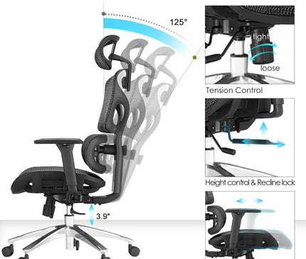 ALPHA - Full Mesh Ergonomic Chair - MyDesk.SG