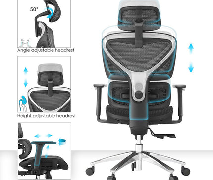 ALPHA - Full Mesh Ergonomic Chair - MyDesk.SG