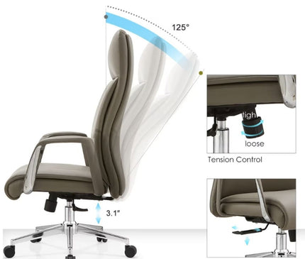 BRYAN - PU Leather Chair - MyDesk.SG