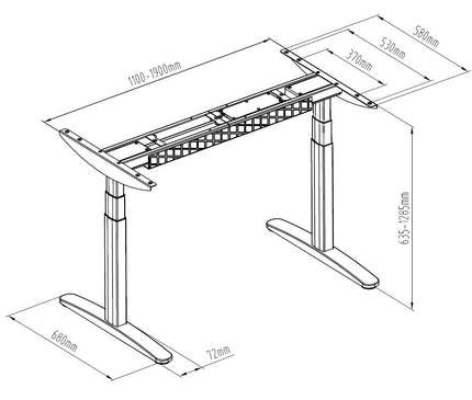 FINEST Dual Motor Electric Standing Desk - MyDesk.SG