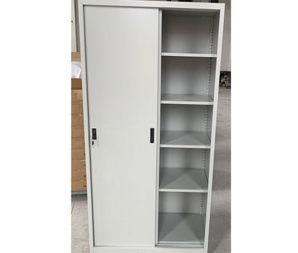 High Steel Sliding Door Cabinet - MyDesk.SG