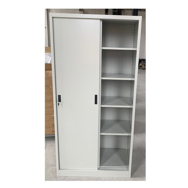 High Steel Sliding Door Cabinet - MyDesk.SG