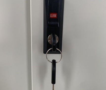 High Steel Sliding Door Cabinet - MyDesk.SG