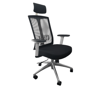 KW34H Stylish White Frame Executive Chair - MyDesk.SG