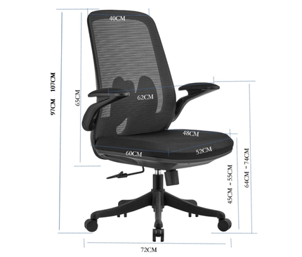 KW559M Swivel Office Chair (foldable armrests) - MyDesk.SG