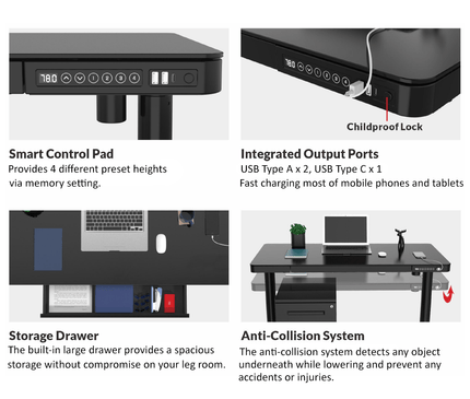 LUCA Electric Standing desk in a modern office setting