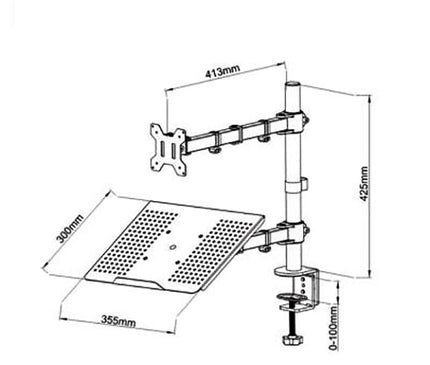 MG Dual Monitor Arm With Laptop Tray - MyDesk.SG