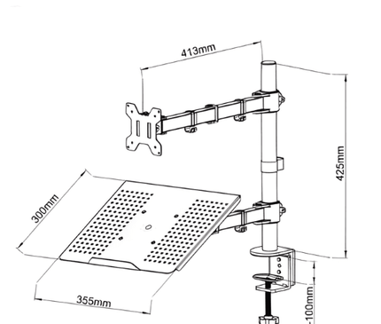 MG Dual Monitor Arm With Laptop Tray - MyDesk.SG