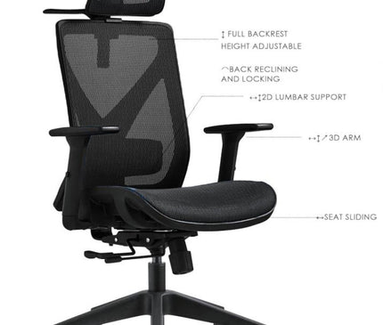 Mike - Full Mesh Ergonomic Chair - MyDesk.SG