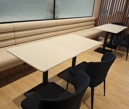 Modern Square Table with Pedestal Base - MyDesk.SG