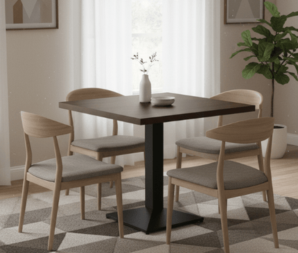 Modern Square Table with Pedestal Base - MyDesk.SG