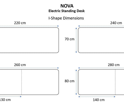 NOVA Triple Motor Electric Standing Desk (3 Legs) - MyDesk.SG