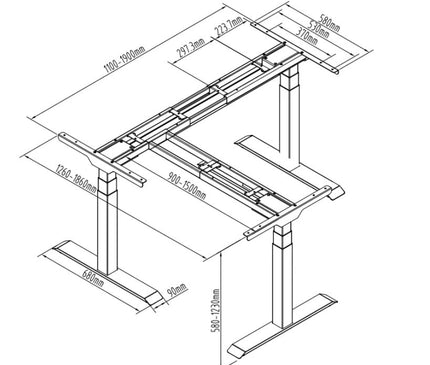 NOVA Triple Motor Electric Standing Frame (3 Legs) - MyDesk.SG