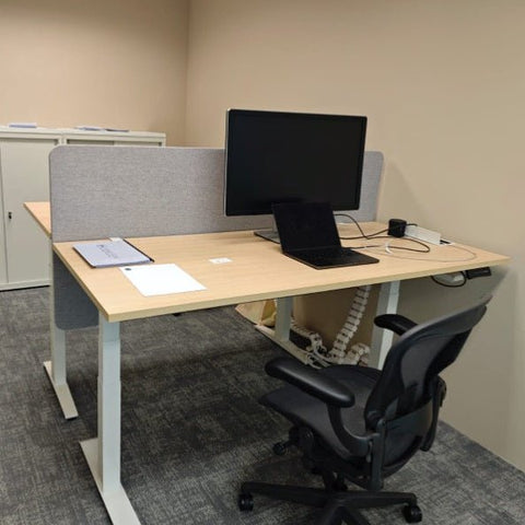 PET Fabric - Wrapped Desk Divider - MyDesk.SG