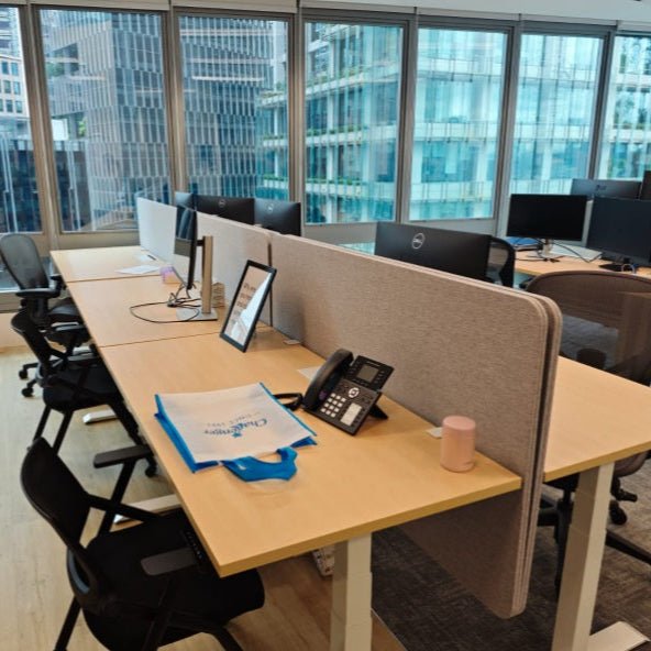 PET Fabric - Wrapped Desk Divider - MyDesk.SG