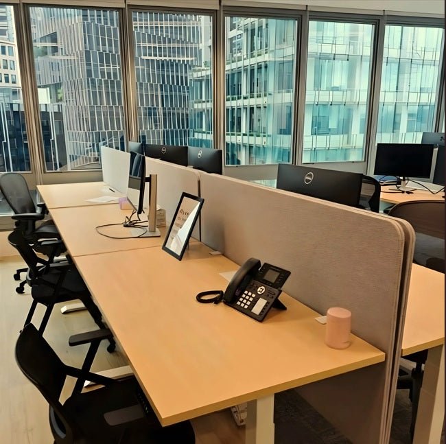 PET Fabric-Wrapped Desk Divider - MyDesk.SG