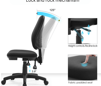 Ramona Office Chair (No Arms) - MyDesk.SG