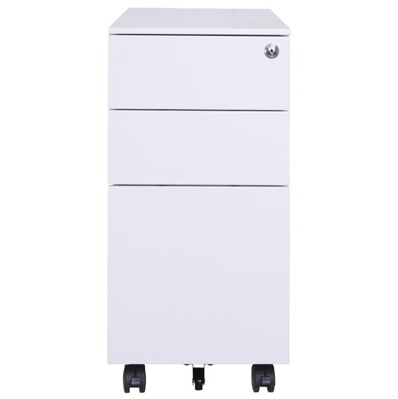 Steel Mobile Pedestal With 2 Drawer 1 Filing (L300 - Slim) - MyDesk.SG