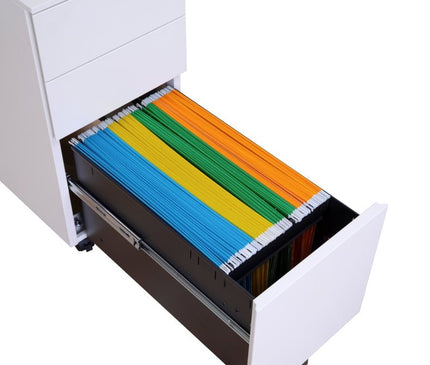 Steel Mobile Pedestal With 2 Drawer 1 Filing (L300 - Slim) - MyDesk.SG