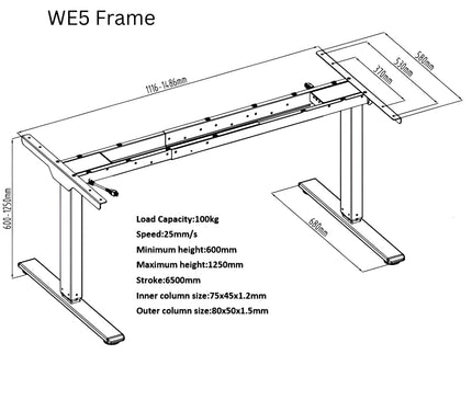 WE5 - Electric Standing Desk (Dual Motor) - MyDesk.SG
