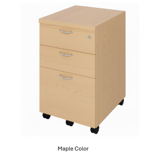 Wooden Mobile Pedestal Drawer - MyDesk.SG